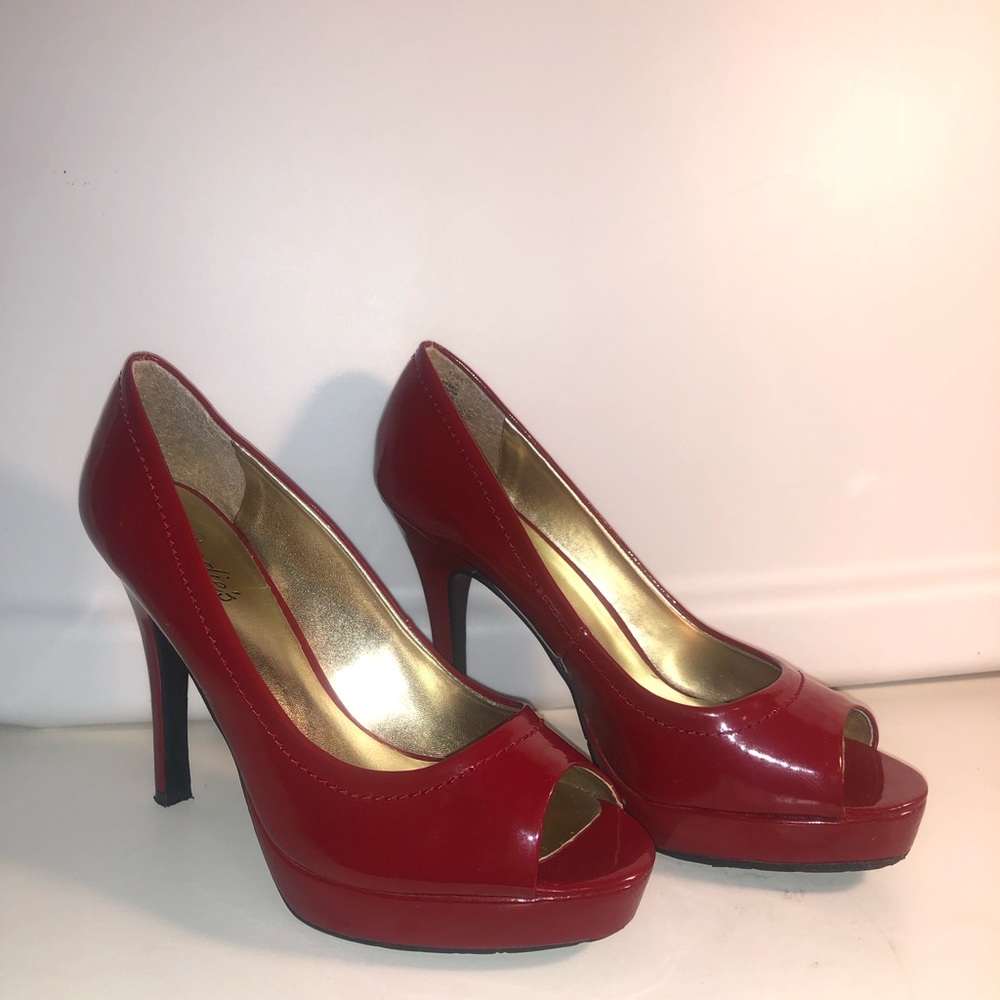 Red Candies stiletto heels peep toe sz 8.5❤️